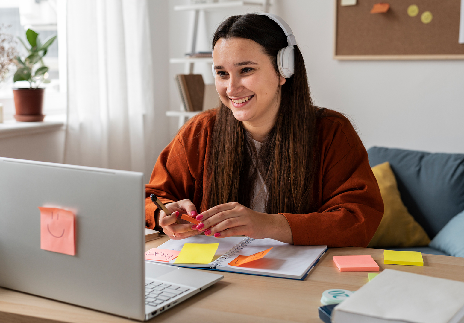 student studying online